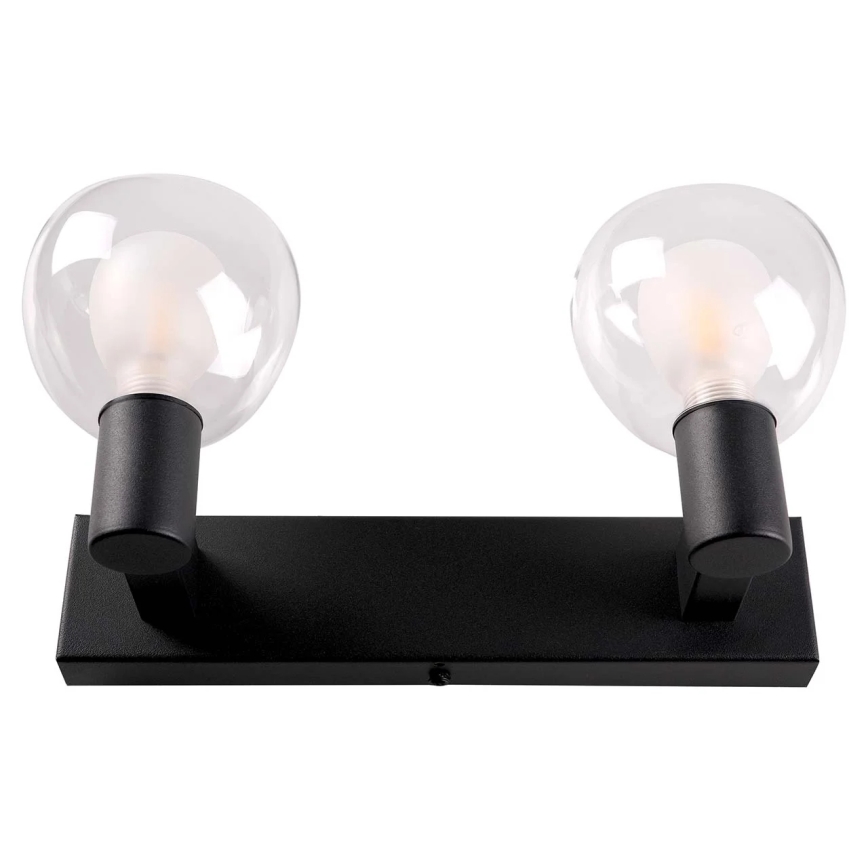 Applique murale pour salle de bains POLA 2xG9/5W/230V IP44 noire/transparente