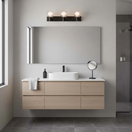 Applique murale pour salle de bains POLA 3xG9/5W/230V IP44, noire/verre transparent