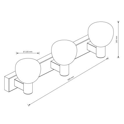 Applique murale pour salle de bains POLA 3xG9/5W/230V IP44, noire/verre transparent