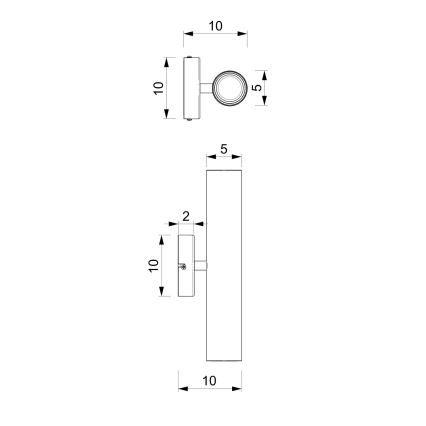 Applique murale RAITO 2xGU10/8W/230V argent