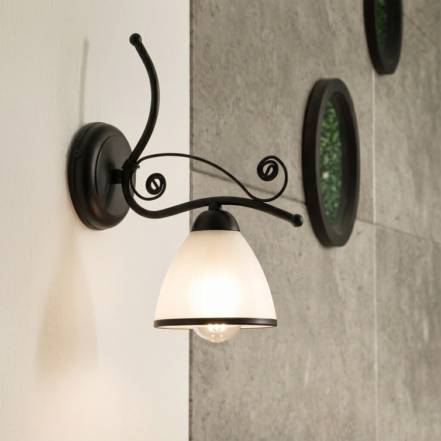 Applique murale RETRO 1xE27/60W/230V noire/blanche