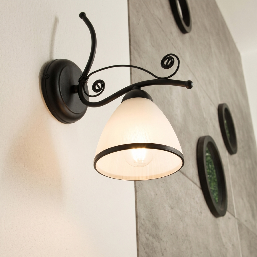 Applique murale RETRO 1xE27/60W/230V noire/blanche
