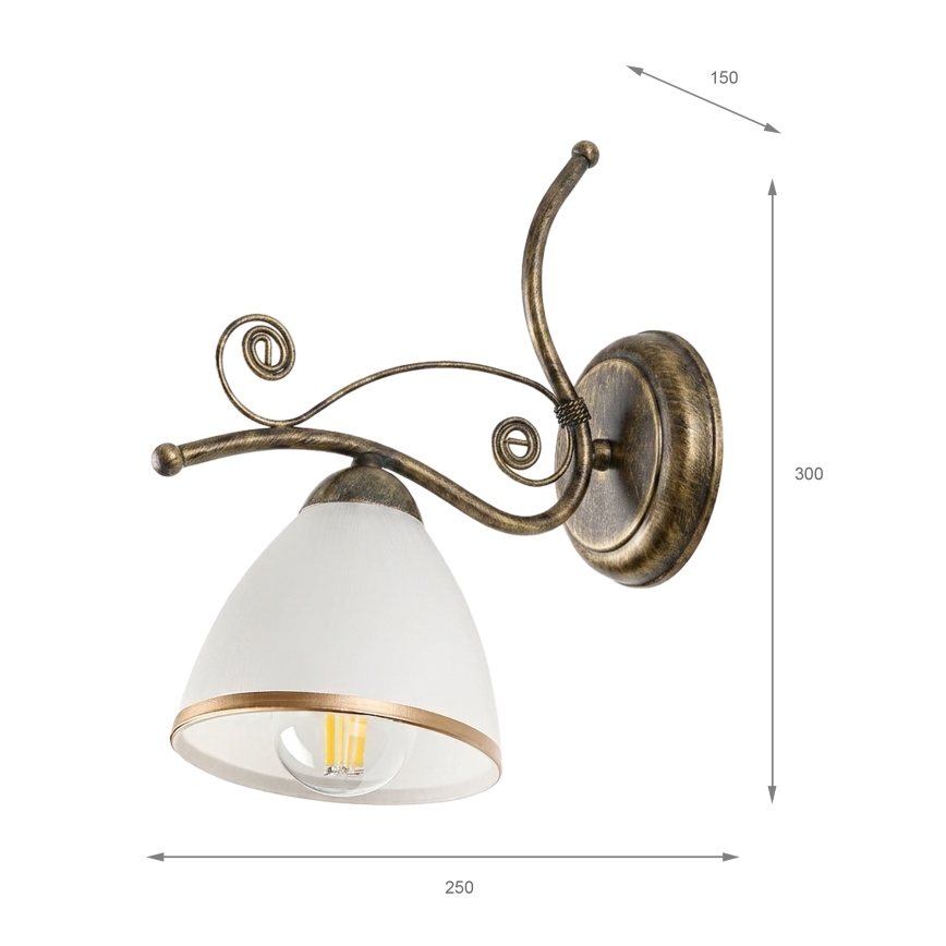 Applique murale RETRO II 1xE27/60W/230V doré patine