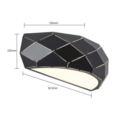 Applique murale REUS 1xE27/40W/230V noire