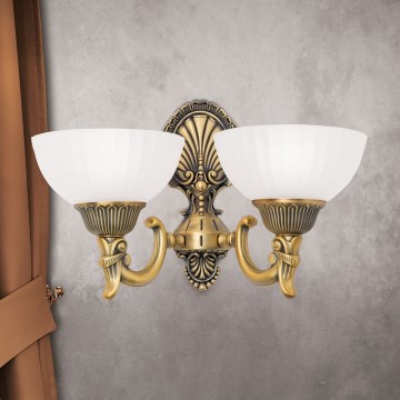 Applique murale ROCCA 2xE27/60W/230V bronze/blanc
