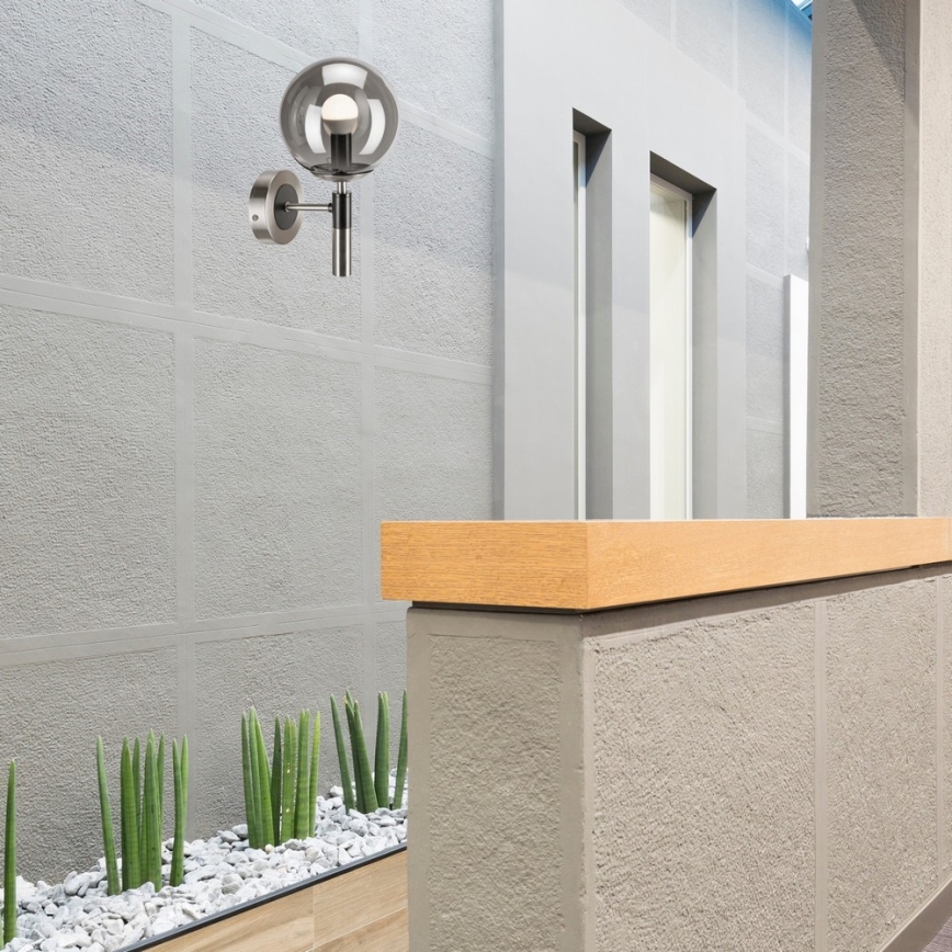 Applique murale ROLLO 1xE14/5W/230V chrome mat/fumé