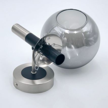Applique murale ROLLO 1xE14/5W/230V chrome mat/fumé