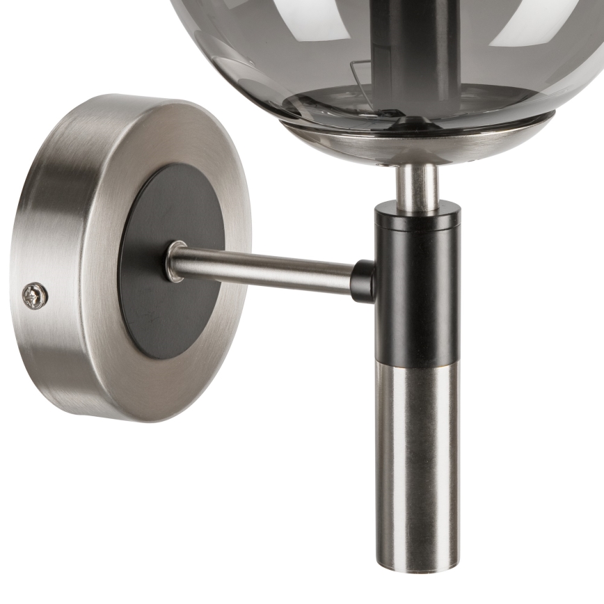 Applique murale ROLLO 1xE14/5W/230V chrome mat/fumé