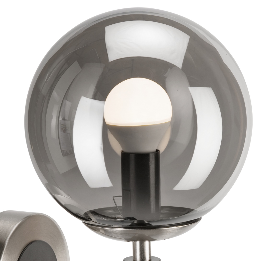 Applique murale ROLLO 1xE14/5W/230V chrome mat/fumé