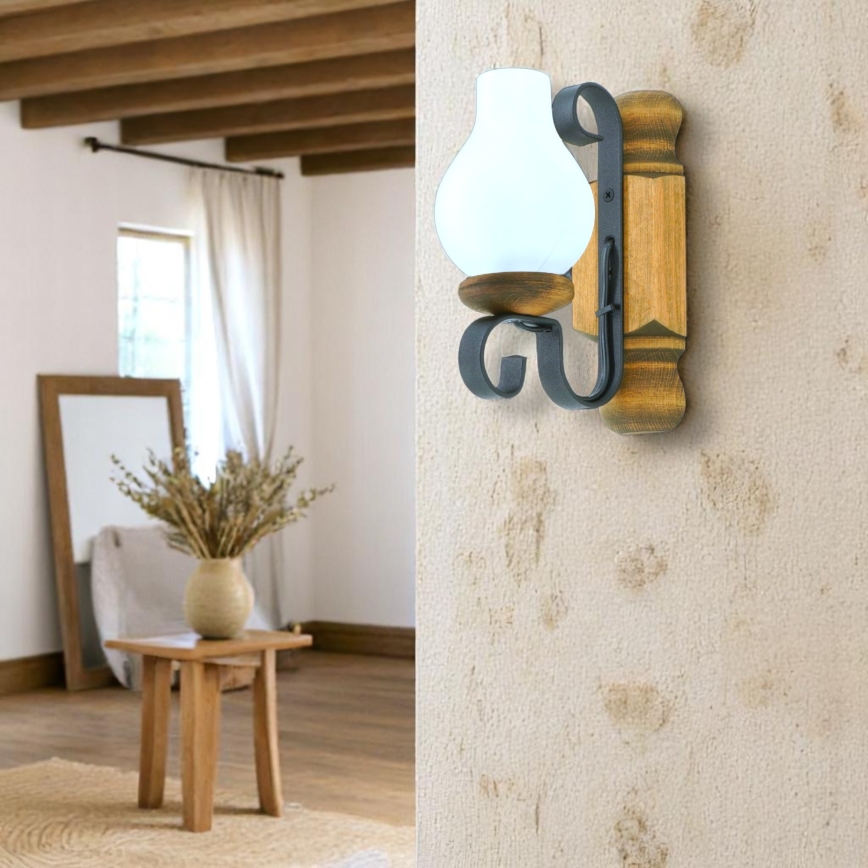 Applique murale RUSTIC 1xE14/40W/230V hêtre - FSC certifié