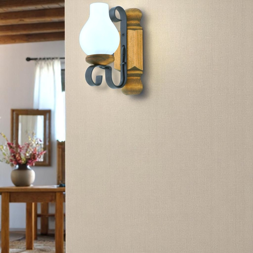 Applique murale RUSTIC 1xE14/40W/230V hêtre - FSC certifié