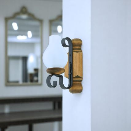 Applique murale RUSTIC 1xE14/40W/230V hêtre - FSC certifié