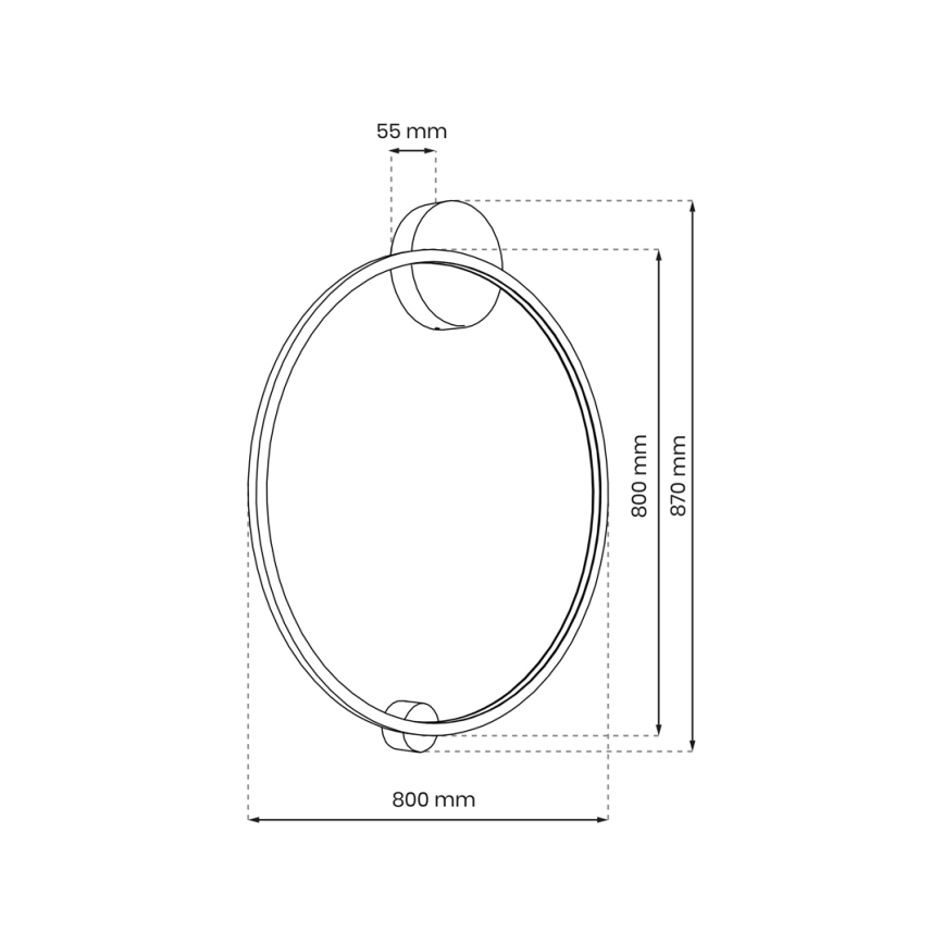 Applique murale salle de bain SATURNO LED/46W/230V d. 80 cm IP44 doré