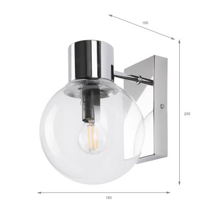 Applique murale SFERIO 1xE14/5W/230V chrome brillant/transparent