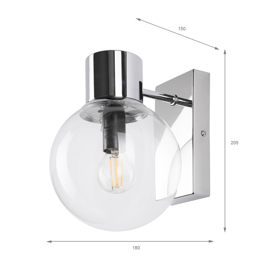 Applique murale SFERIO 1xE14/5W/230V chrome brillant/transparent