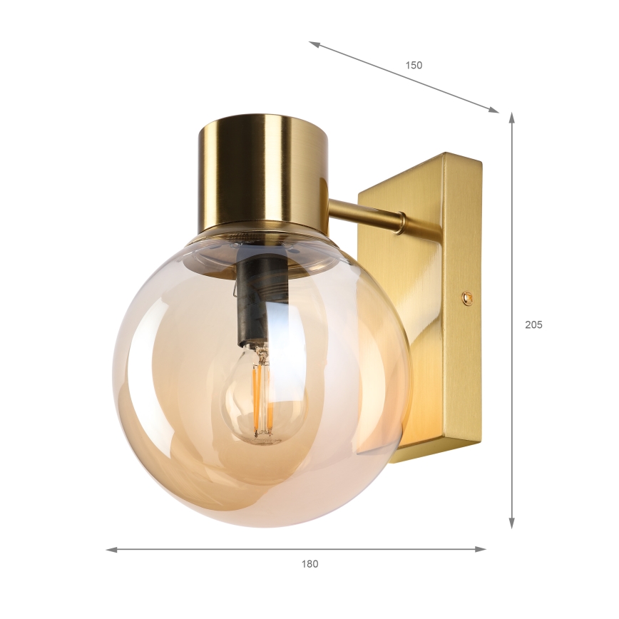 Applique murale SFERIO 1xE14/5W/230V laiton/beige fumé