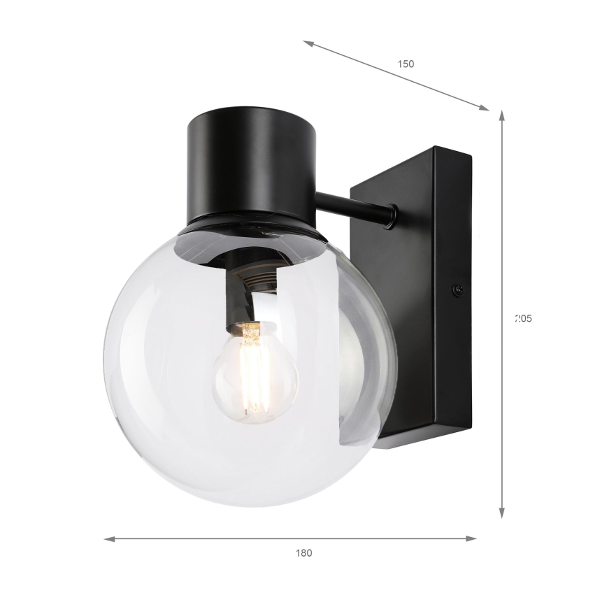 Applique murale SFERIO 1xE14/5W/230V noir/transparent