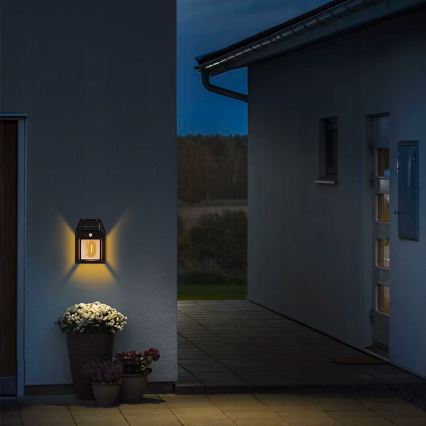 Applique murale solaire à LED avec capteur LED/3,7V 600 mAh IP44 noire