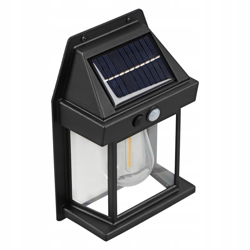 Applique murale solaire à LED avec capteur LED/3,7V 600 mAh IP44 noire