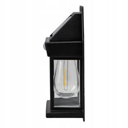 Applique murale solaire à LED avec capteur LED/3,7V 600 mAh IP44 noire