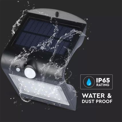 Applique murale solaire avec détecteur LED/1.5W/3,7V IP65 1200 mAh