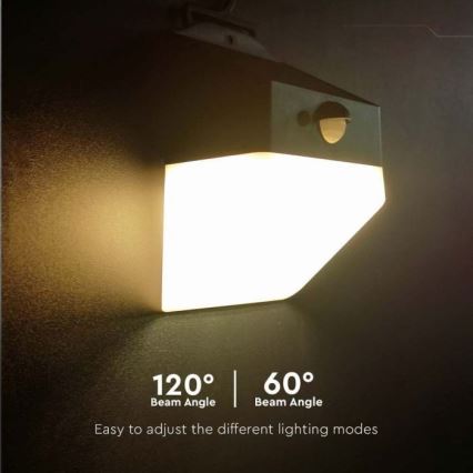 Applique murale solaire avec détecteur LED/2W/3,7V 4000K IP65 1200 mAh