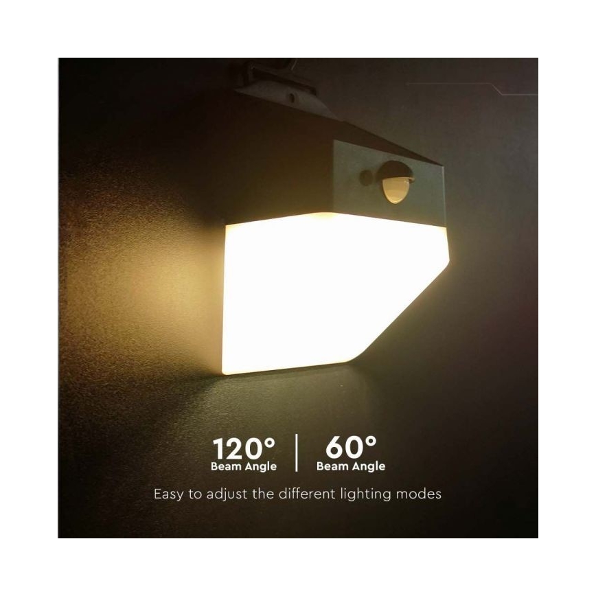 Applique murale solaire avec détecteur LED/2W/3,7V 4000K IP65 1200 mAh