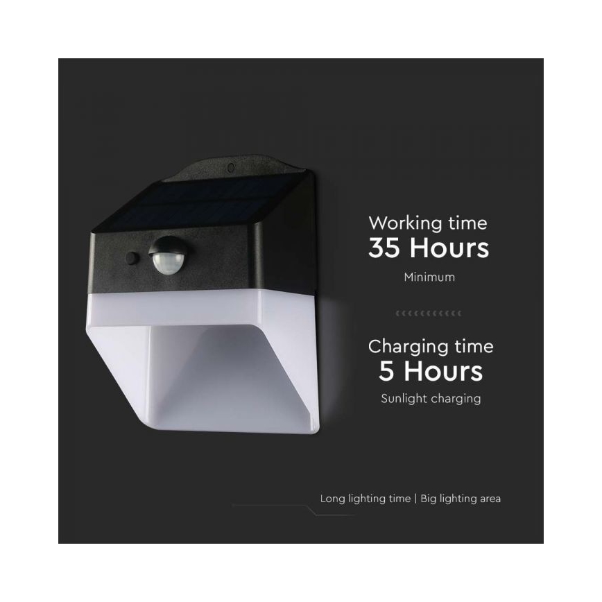 Applique murale solaire avec détecteur LED/2W/3,7V 4000K IP65 1200 mAh