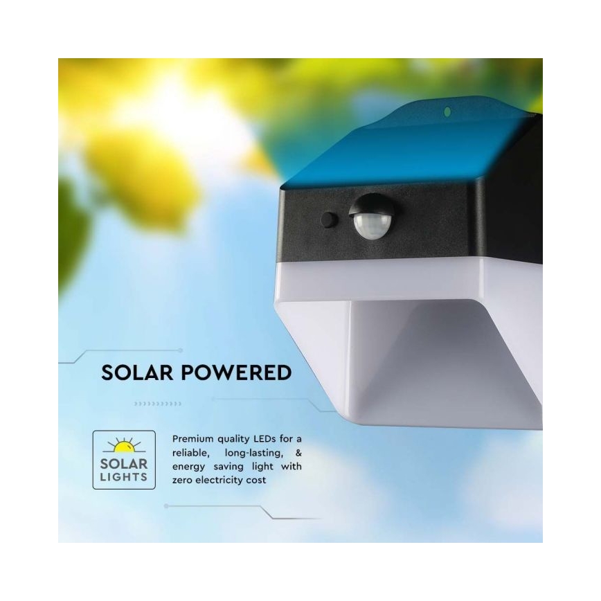 Applique murale solaire avec détecteur LED/2W/3,7V 4000K IP65 1200 mAh