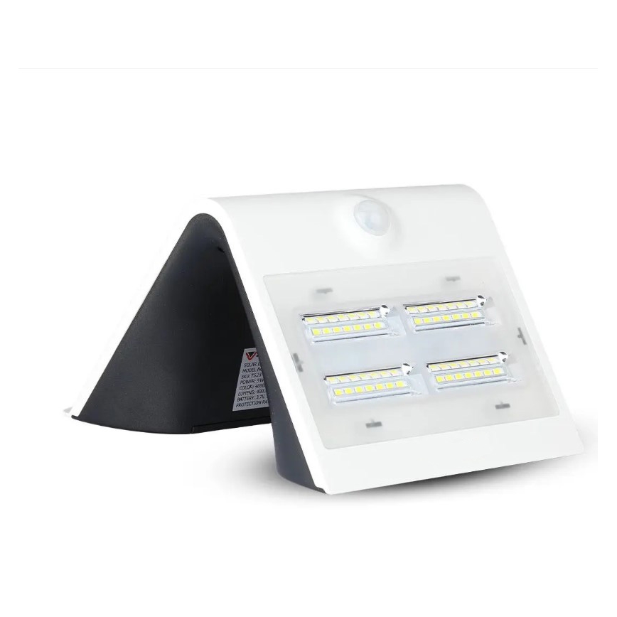 Applique murale solaire avec détecteur LED/3W/3,7V 3000/4000K IP65 2000 mAh blanc