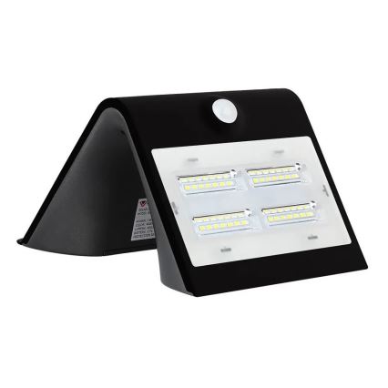 Applique murale solaire avec détecteur LED/3W/3,7V 3000/4000K IP65 noir