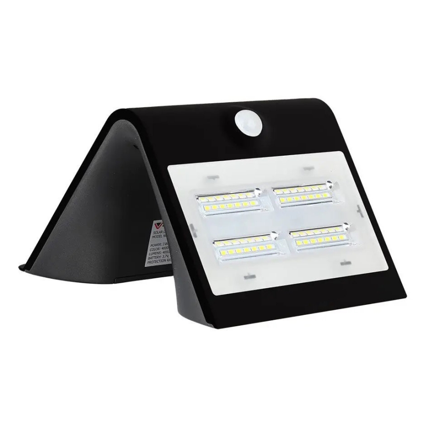 Applique murale solaire avec détecteur LED/3W/3,7V 3000/4000K IP65 noir