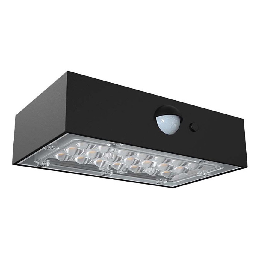 Applique murale solaire avec détecteur LED/3W/3,7V 3000K/4000K IP65 1200 mAh noir