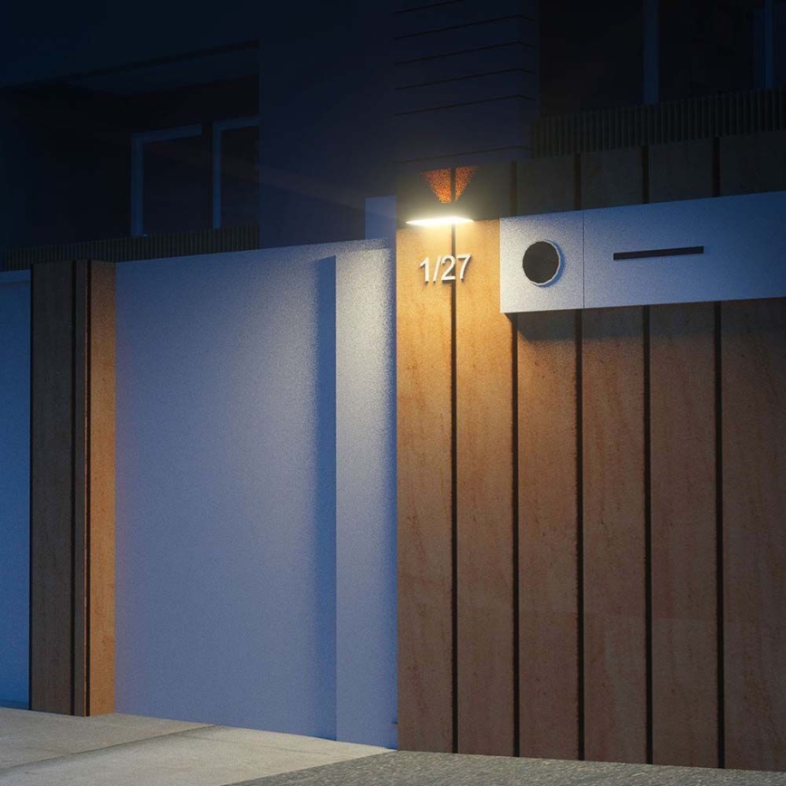 Applique murale solaire avec détecteur LED/3W/3,7V 3000K/4000K IP65 1200 mAh noir