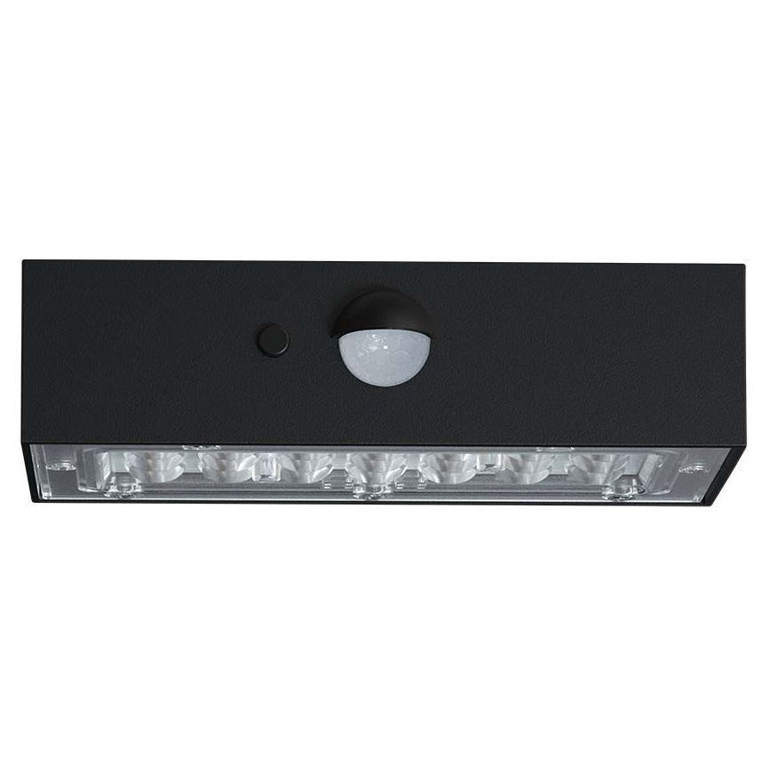 Applique murale solaire avec détecteur LED/3W/3,7V 3000K/4000K IP65 1200 mAh noir