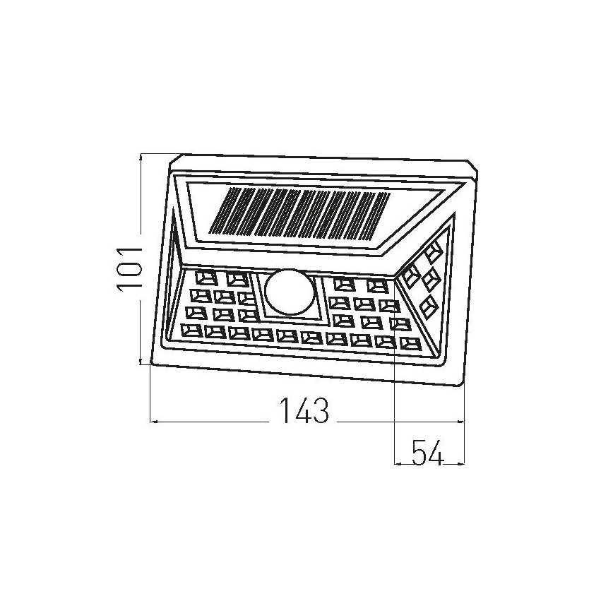Applique murale solaire avec détecteur LED/5W/3,7V 1200 mAh IP44