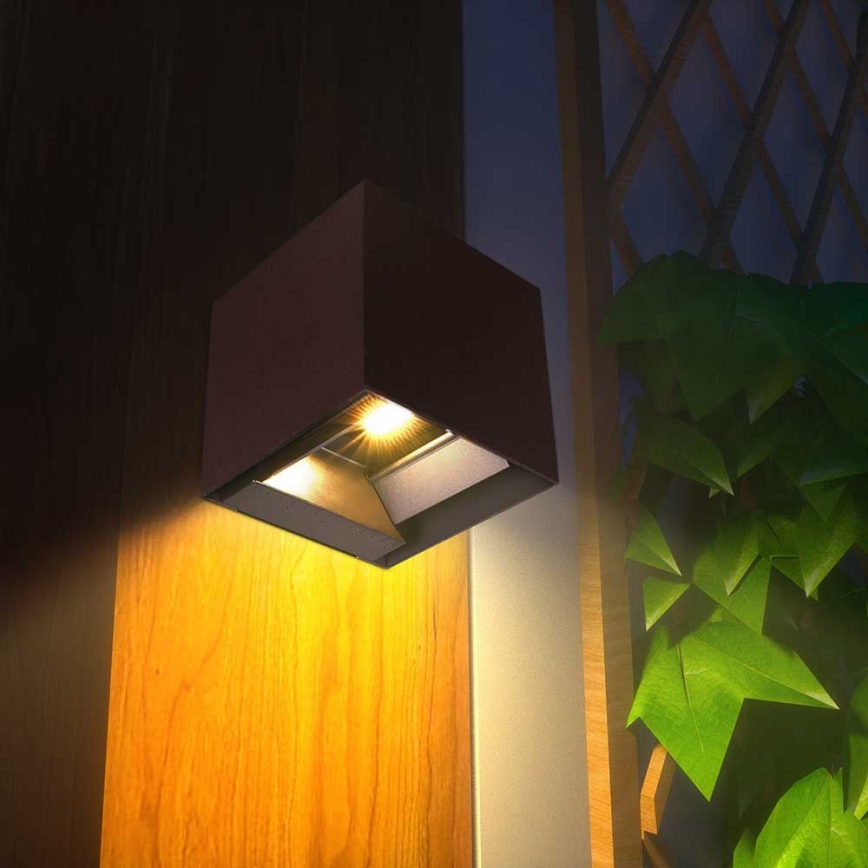 Applique murale solaire avec détecteur LED/9W/3,7V 3000/4000/5000K 2600 mAh IP65 marron