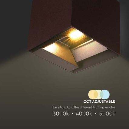 Applique murale solaire avec détecteur LED/9W/3,7V 3000/4000/5000K 2600 mAh IP65 marron