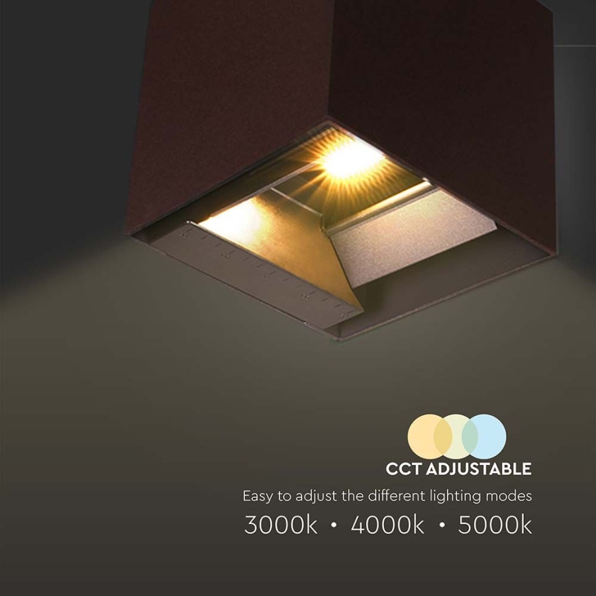 Applique murale solaire avec détecteur LED/9W/3,7V 3000/4000/5000K 2600 mAh IP65 marron
