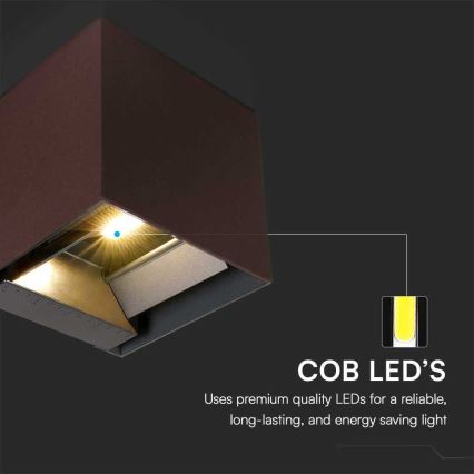 Applique murale solaire avec détecteur LED/9W/3,7V 3000/4000/5000K 2600 mAh IP65 marron