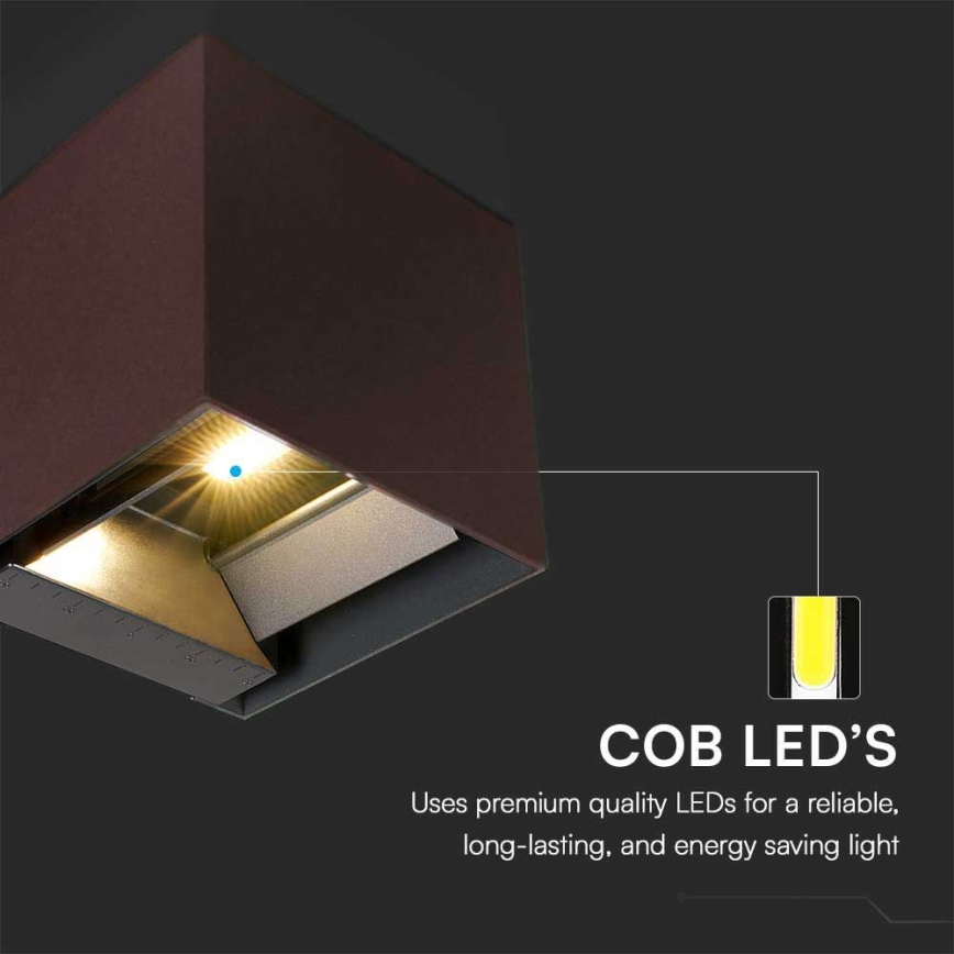 Applique murale solaire avec détecteur LED/9W/3,7V 3000/4000/5000K 2600 mAh IP65 marron