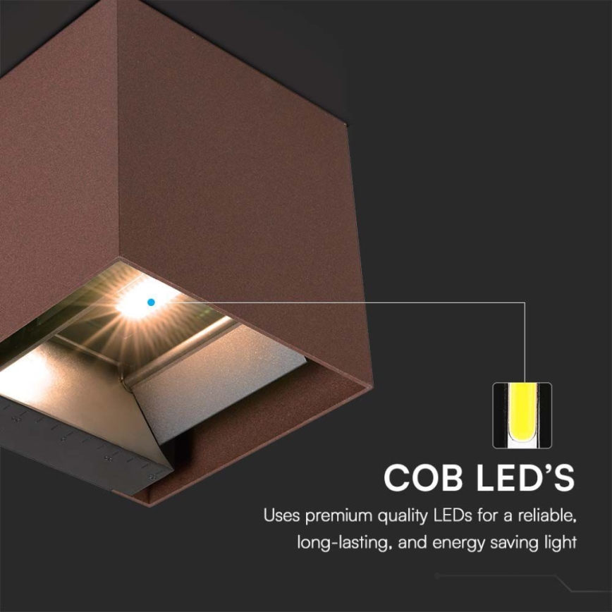 Applique murale solaire avec détecteur LED/9W/3,7V IP65 4000K marron