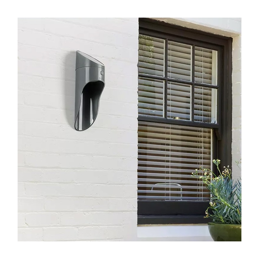 Applique murale solaire avec détecteur PALESA LED/1W/3,7V IP65 1800 mAh gris