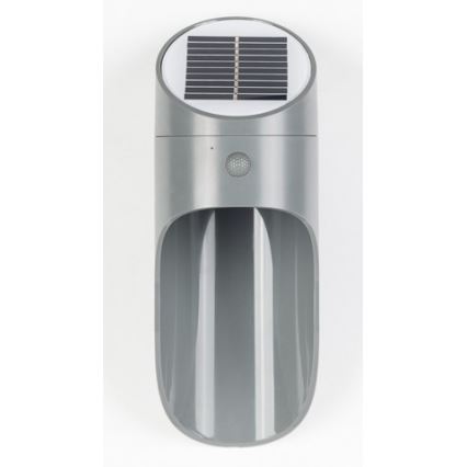 Applique murale solaire avec détecteur PALESA LED/1W/3,7V IP65 1800 mAh gris