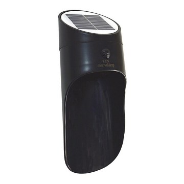 Applique murale solaire avec détecteur PALESA LED/1W/3,7V IP65 1800 mAh noir