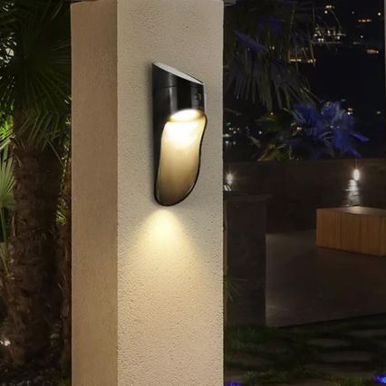 Applique murale solaire avec détecteur PALESA LED/1W/3,7V IP65 1800 mAh noir