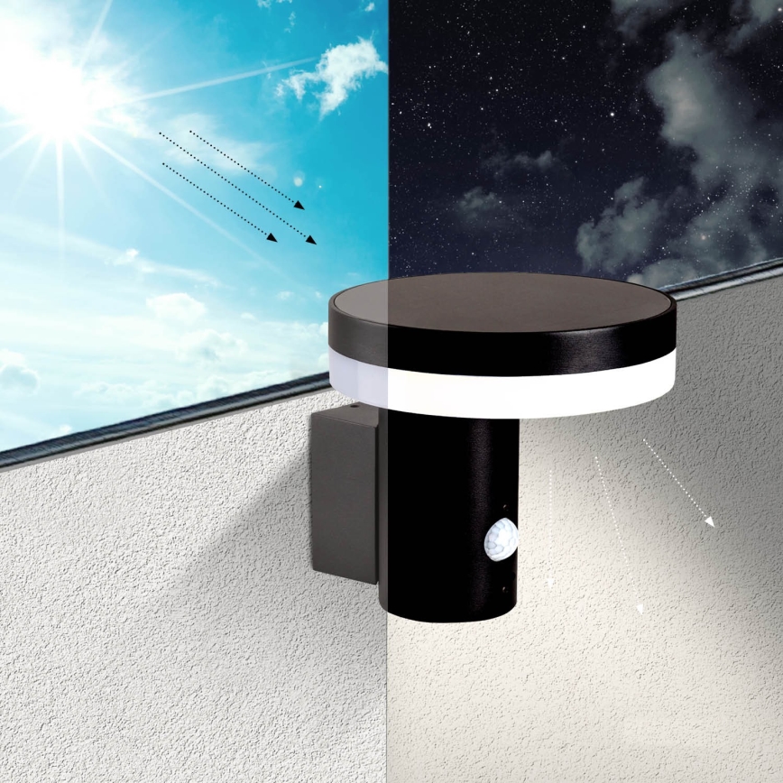 Applique murale solaire avec détecteur SOLARIS3 LED/5,5W/3,7V 4000K IP44 2600 mAh
