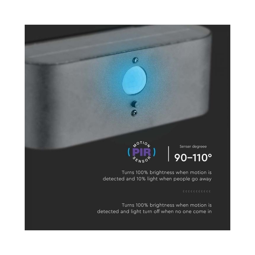 Applique murale solaire extérieure avec détecteur LED/2,5W/3,7V 3000K IP54