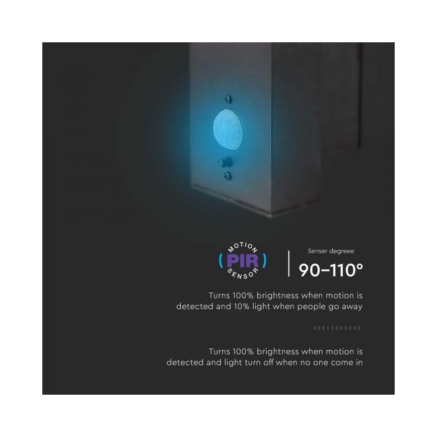 Applique murale solaire extérieure avec détecteur LED/5,5W/3,7V 3000K IP54