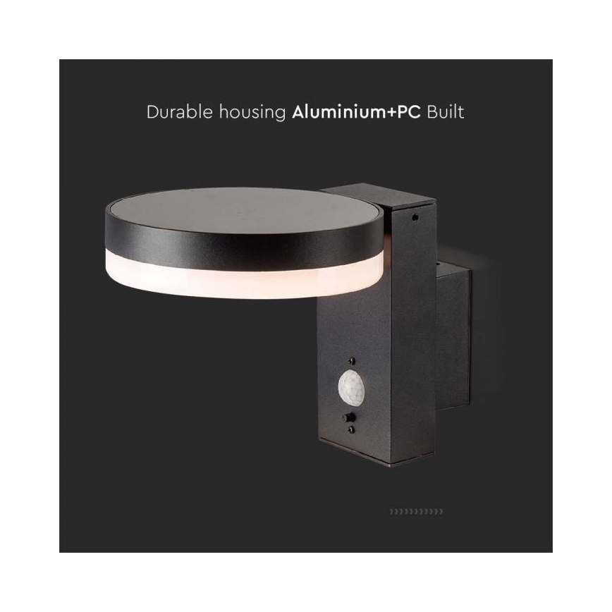 Applique murale solaire extérieure avec détecteur LED/5,5W/3,7V 3000K IP54